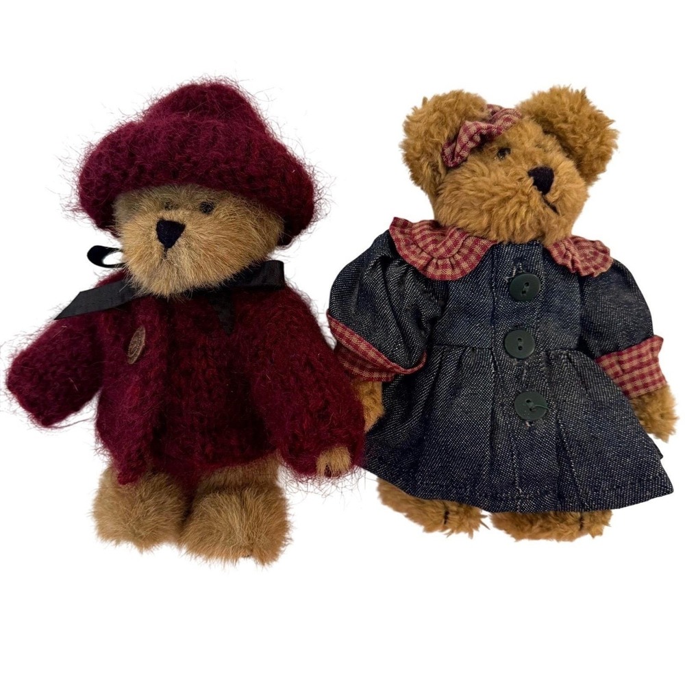 Vintage Boyds Bears Bonnie & Kayla 7" Plush Pair – Cozy Cottage Style